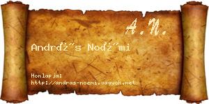 András Noémi névjegykártya