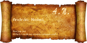 András Noémi névjegykártya